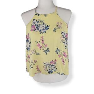 Hollister Yellow Floral halter Top XS